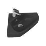 CeraStyle 001907-U-97 Small Corner Matte Black Ceramic Drop In or Wall Mounted Bathroom Sink